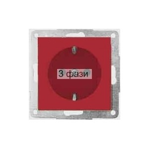 Розетка с з/к красная OPTIMA 16А/230В 