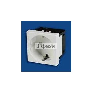 Розетка силовая 16A 45х45  ОРАНЖЕВАЯ.  